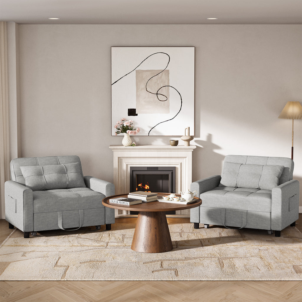 Bealife AR22 Ausziehbares Schlafsofa mit Rollen & Kissen - 191×68×44 cm,  3-in-1  konvertierbares Sofabett