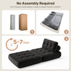 Bealife AR32 3-in-1 Sitzsack faltbar,  Als Modulares Sitzliege Futon Sofa, vielseitig als Sitzsack & Bett nutzbar Für kleine Räum