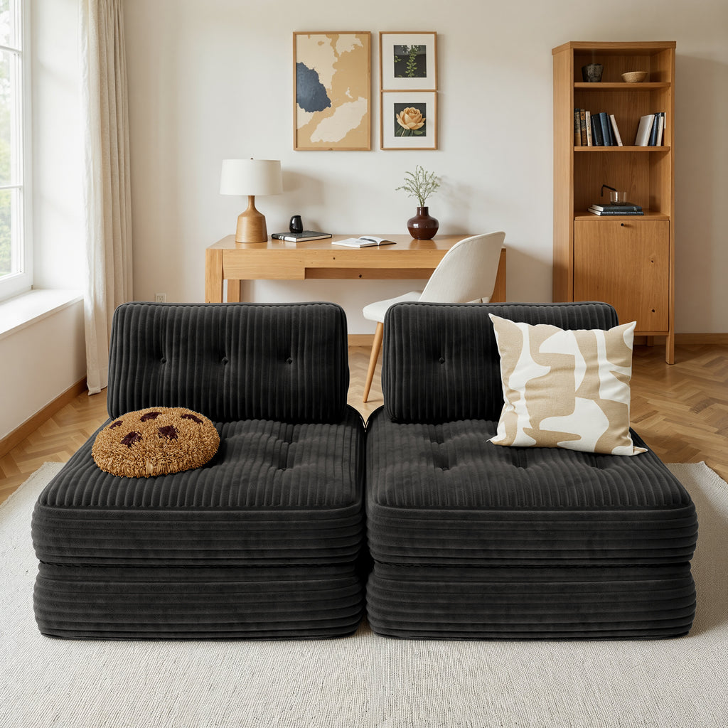 Bealife AR32 3-in-1 Sitzsack faltbar,  Als Modulares Sitzliege Futon Sofa, vielseitig als Sitzsack & Bett nutzbar Für kleine Räum
