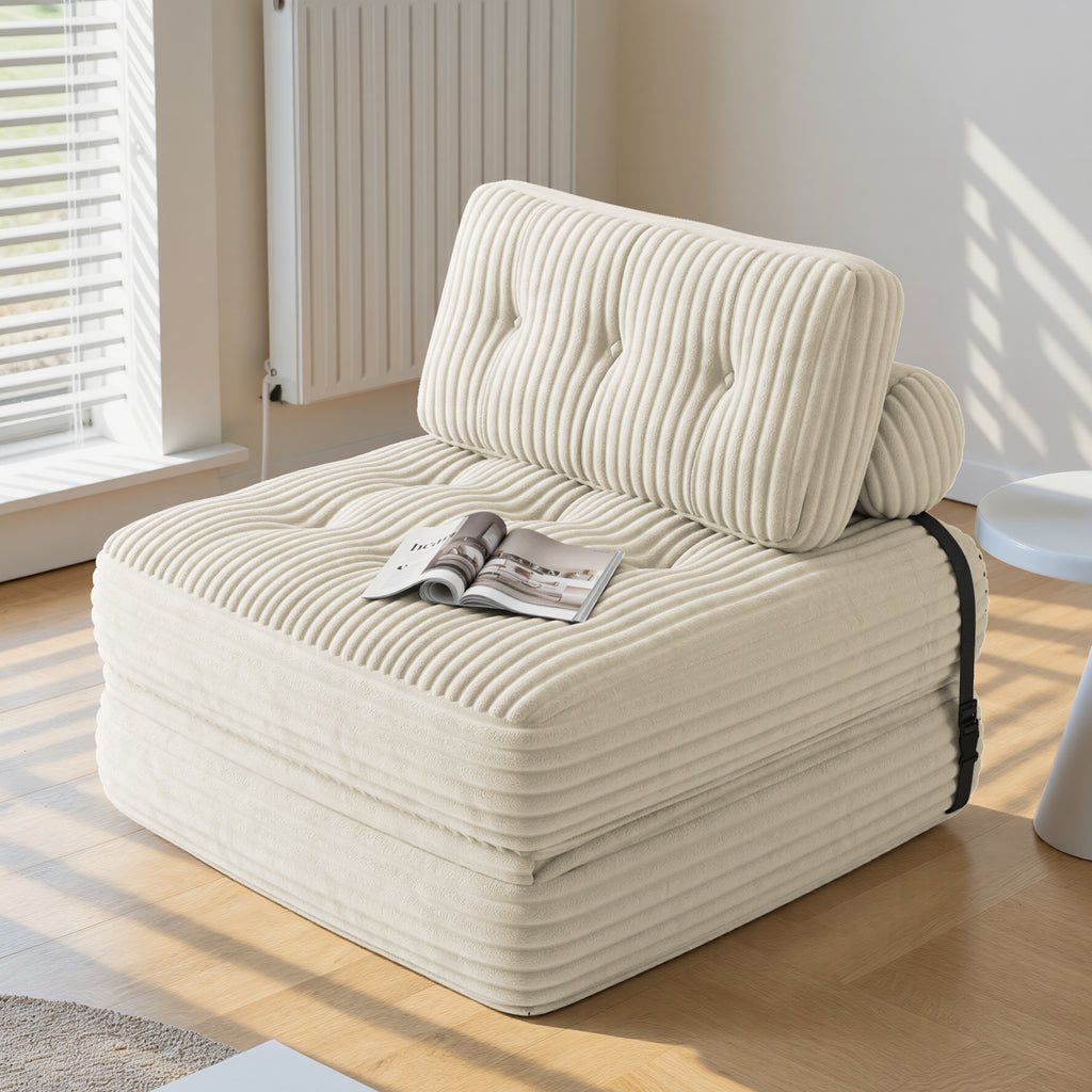 Bealife AR32 3-in-1 Sitzsack faltbar,  Als Modulares Sitzliege Futon Sofa, vielseitig als Sitzsack & Bett nutzbar Für kleine Räum