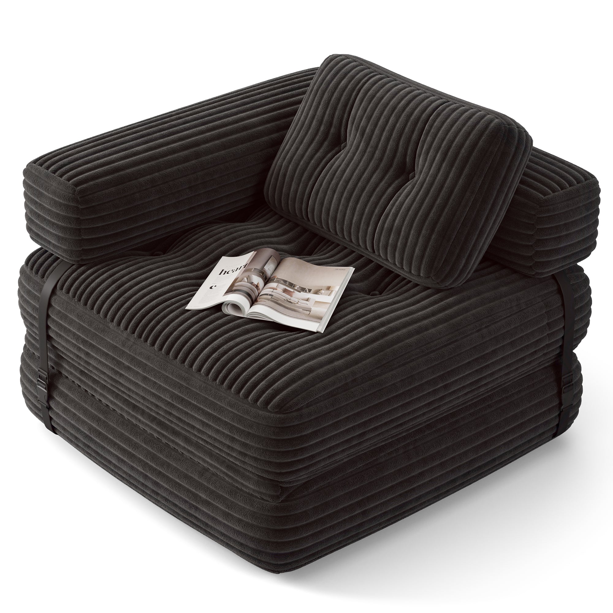 Bealife AR34 3-in-1 faltbares Sofa, Sitzsack und Gästebett. Vielseitig nutzbar, komfortabel und platzsparend – perfekt als faltbares Schlafsofa für kleine Räume, Wohnzimmer und Gästezimmer.
