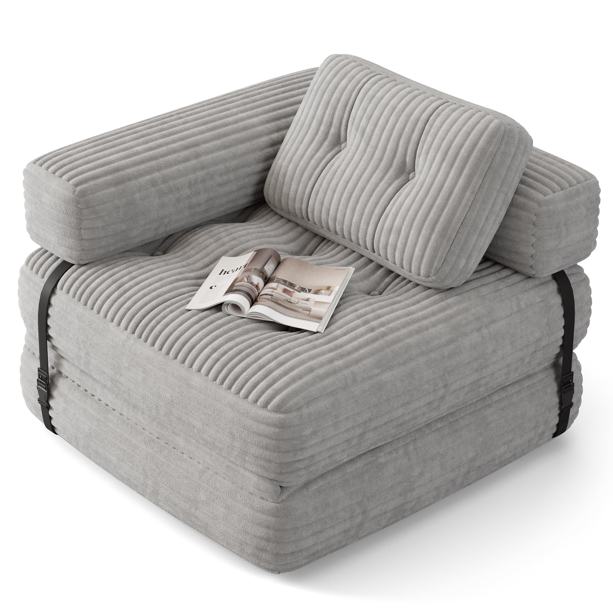 Bealife AR34 3-in-1 faltbares Sofa, Sitzsack und Gästebett. Vielseitig nutzbar, komfortabel und platzsparend – perfekt als faltbares Schlafsofa für kleine Räume, Wohnzimmer und Gästezimmer.