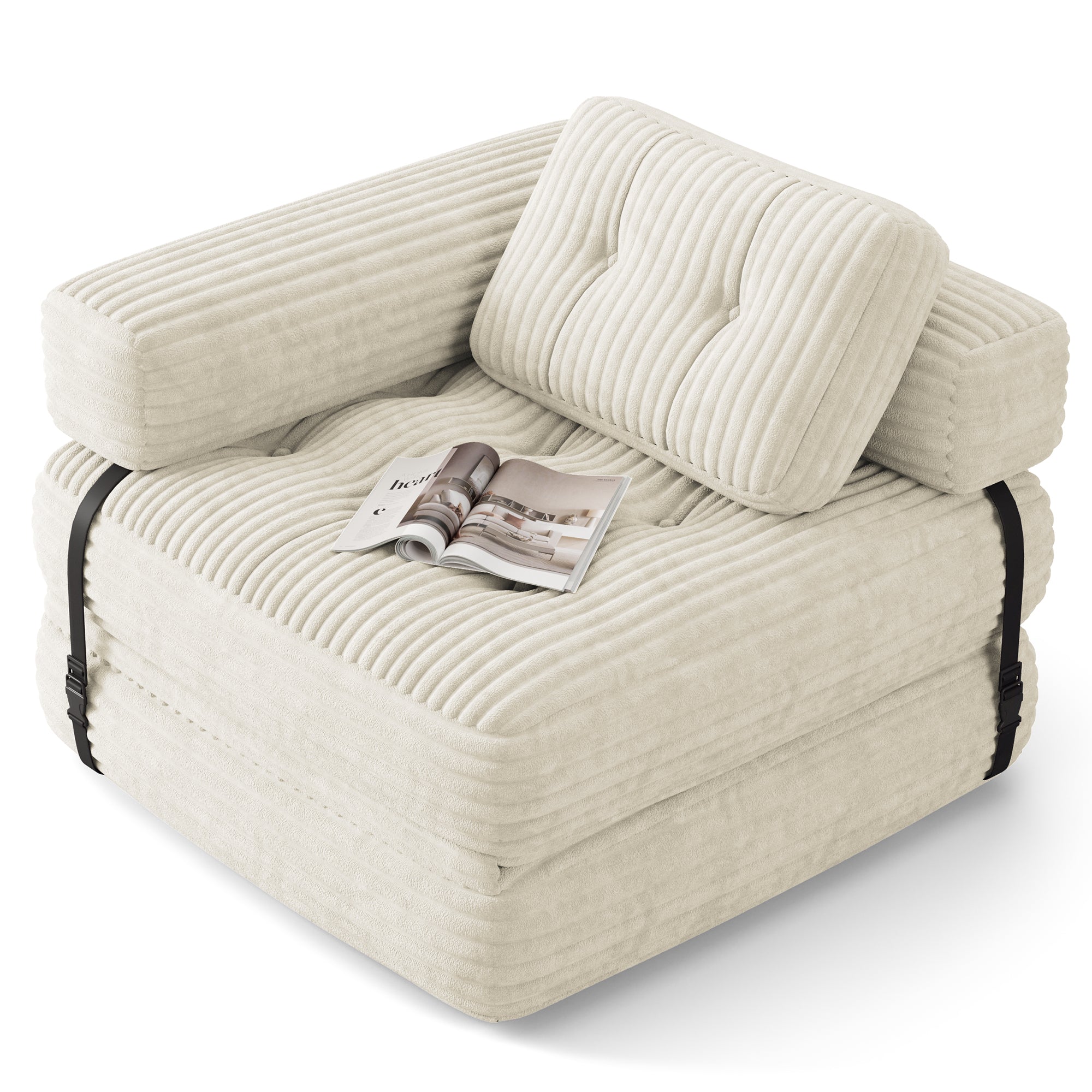 Bealife AR34 3-in-1 faltbares Sofa, Sitzsack und Gästebett. Vielseitig nutzbar, komfortabel und platzsparend – perfekt als faltbares Schlafsofa für kleine Räume, Wohnzimmer und Gästezimmer.