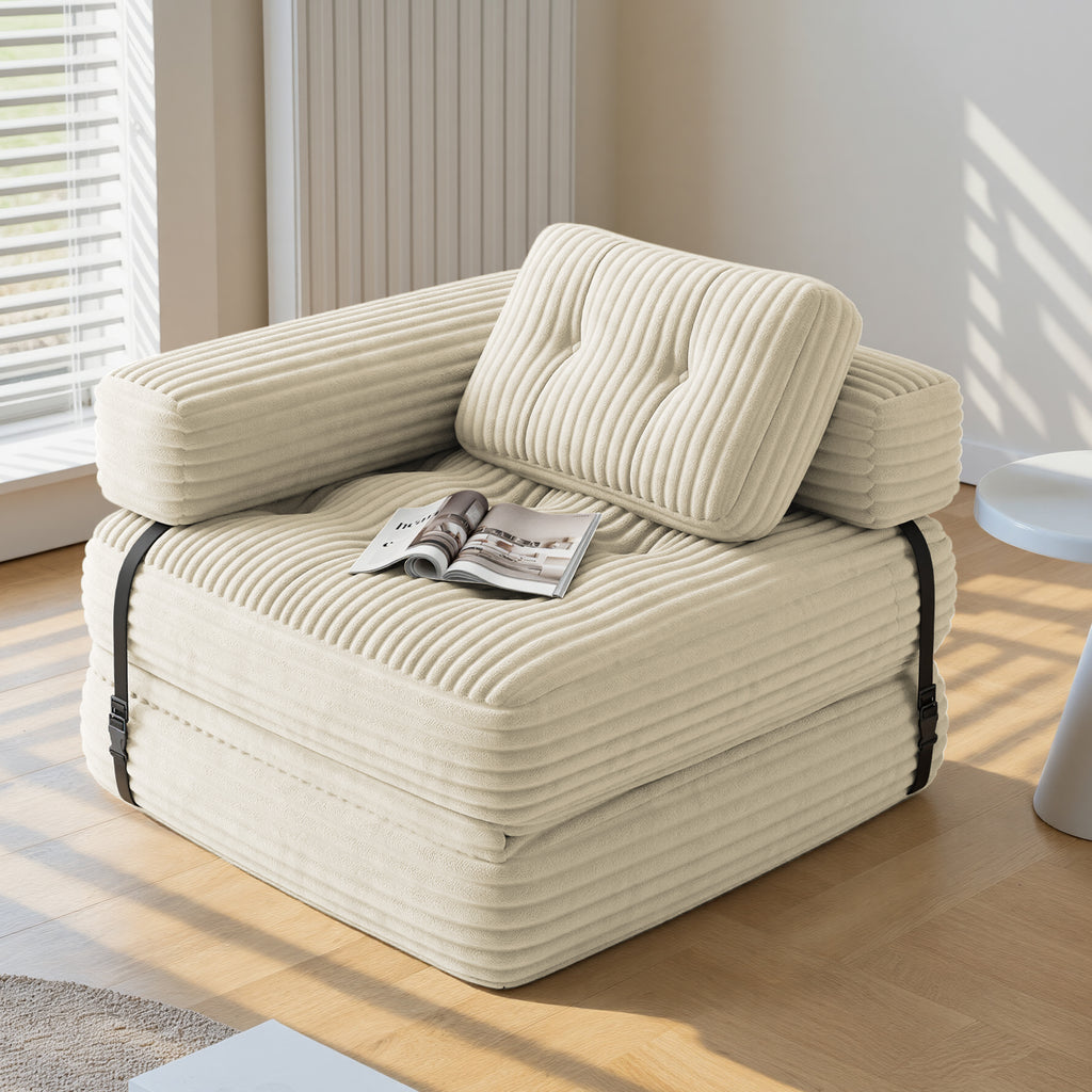 Bealife AR34 3-in-1 faltbares Sofa, Sitzsack und Gästebett. Vielseitig nutzbar, komfortabel und platzsparend – perfekt als faltbares Schlafsofa für kleine Räume, Wohnzimmer und Gästezimmer.