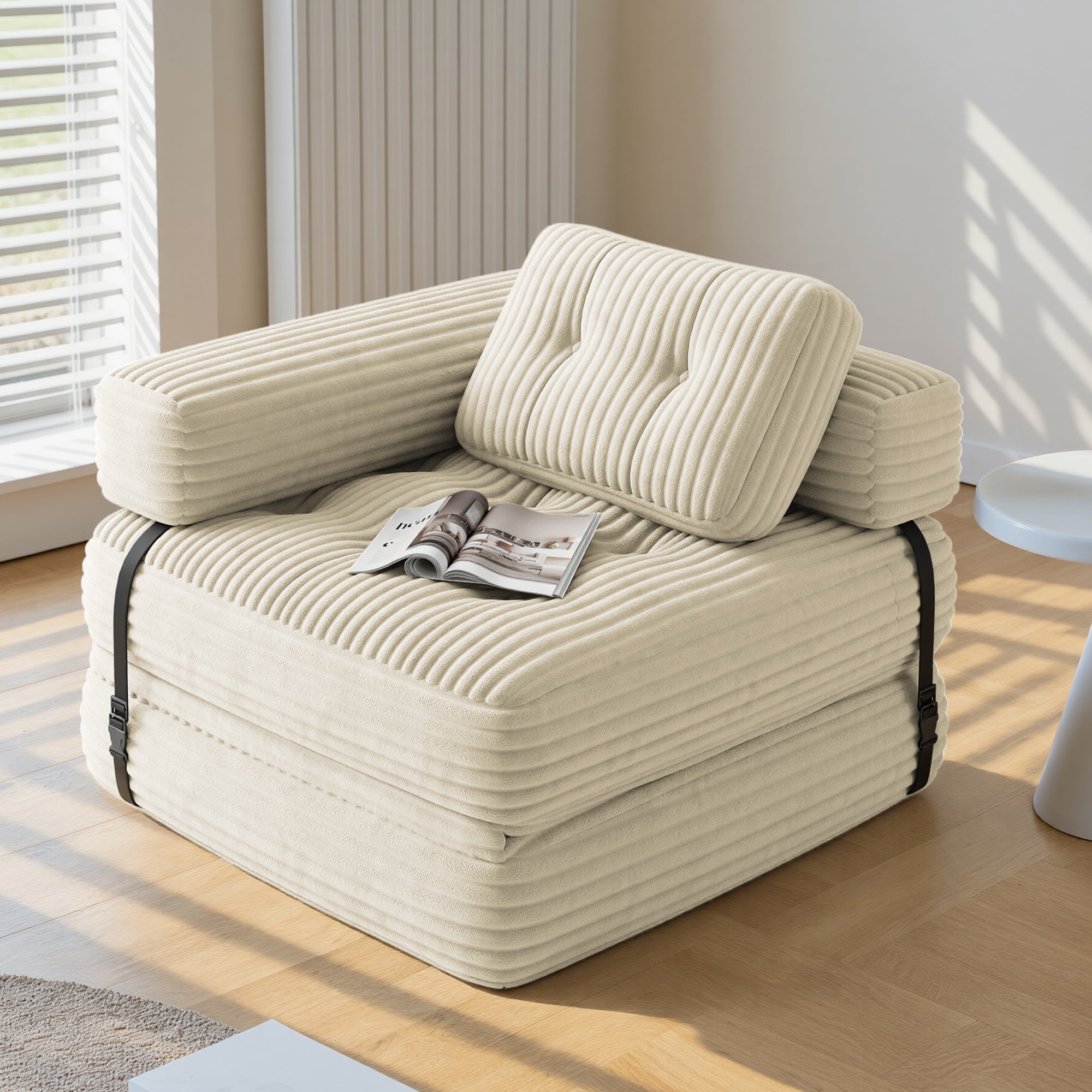 Bealife AR34 3-in-1 faltbares Sofa, Sitzsack und Gästebett. Vielseitig nutzbar, komfortabel und platzsparend – perfekt als faltbares Schlafsofa für kleine Räume, Wohnzimmer und Gästezimmer.