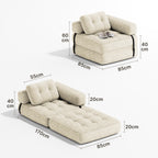 Bealife AR34 3-in-1 faltbares Sofa, Sitzsack und Gästebett. Vielseitig nutzbar, komfortabel und platzsparend – perfekt als faltbares Schlafsofa für kleine Räume, Wohnzimmer und Gästezimmer.