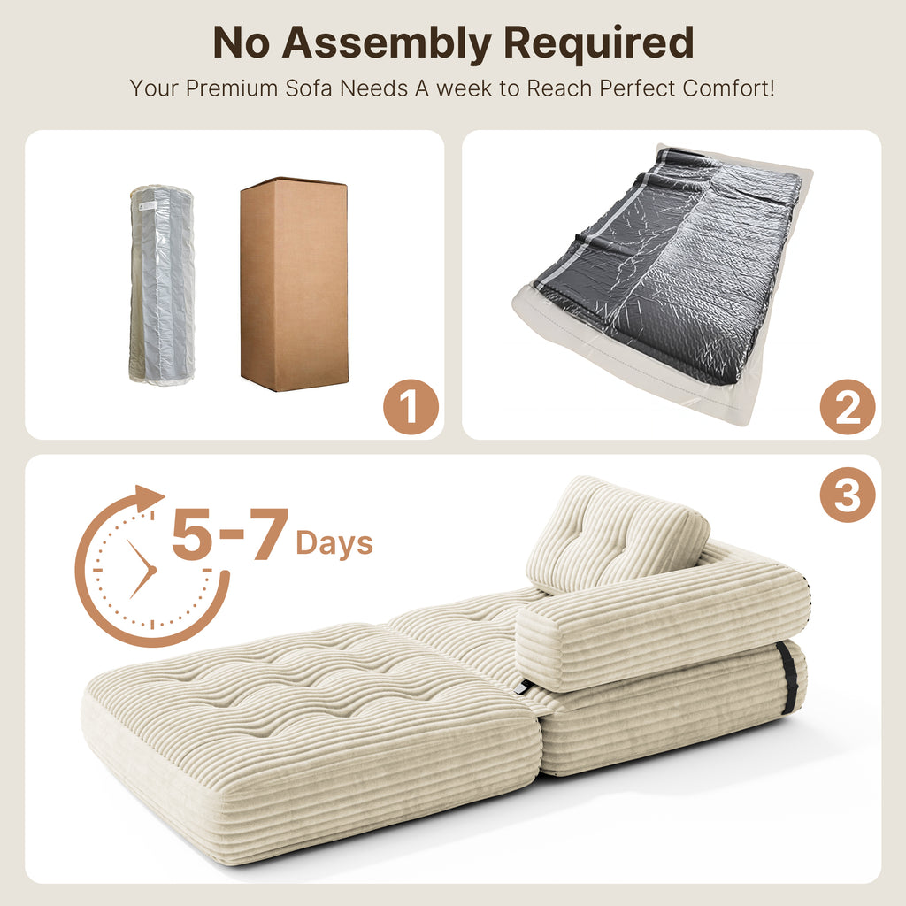 Bealife AR34 3-in-1 faltbares Sofa, Sitzsack und Gästebett. Vielseitig nutzbar, komfortabel und platzsparend – perfekt als faltbares Schlafsofa für kleine Räume, Wohnzimmer und Gästezimmer.