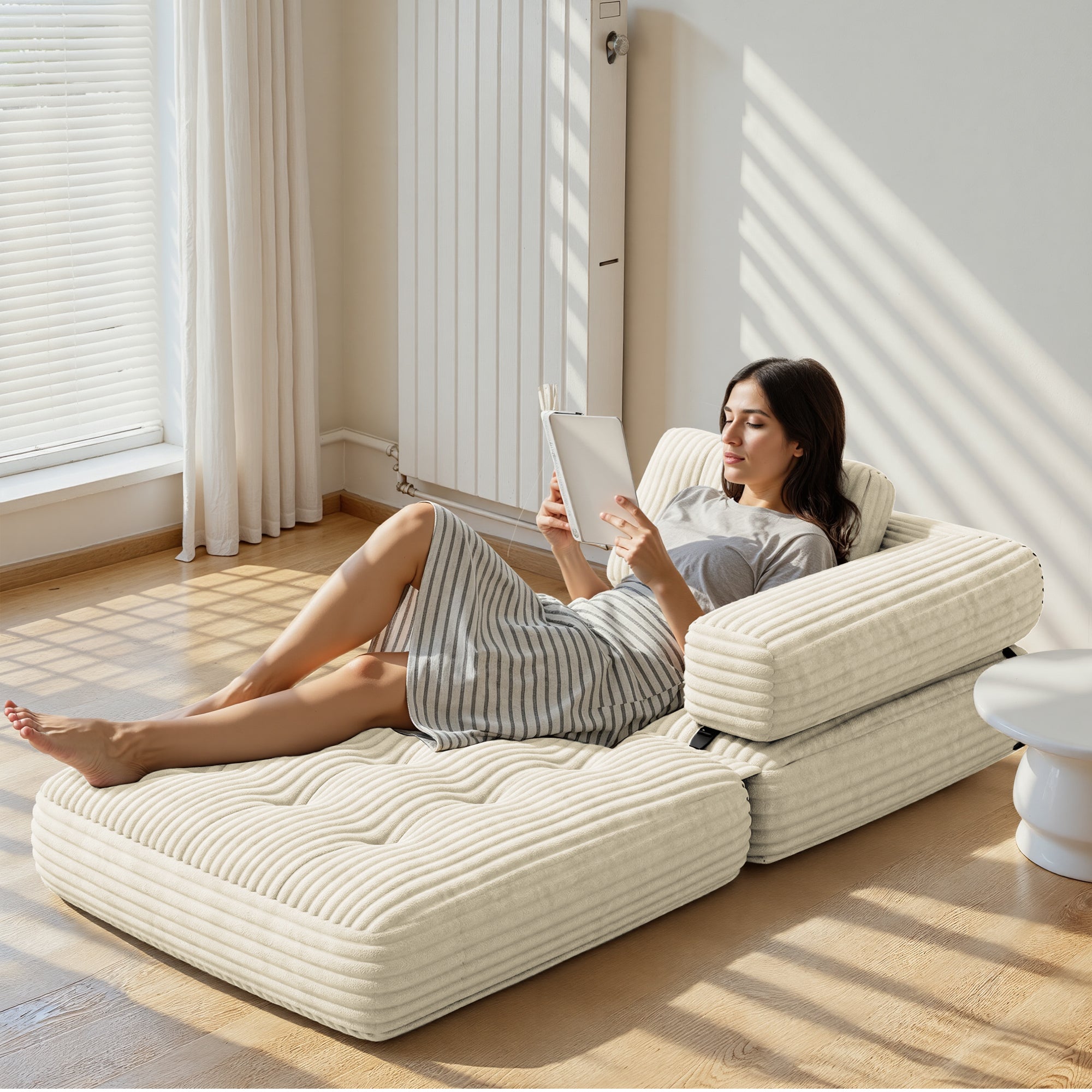 Bealife AR34 3-in-1 faltbares Sofa, Sitzsack und Gästebett. Vielseitig nutzbar, komfortabel und platzsparend – perfekt als faltbares Schlafsofa für kleine Räume, Wohnzimmer und Gästezimmer.