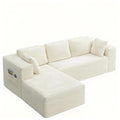 Bealife AR35 Ecksofa mit Recamiere, Modulares Sofa Cord-Bezug 4-Sitzer für Wohnzimmer