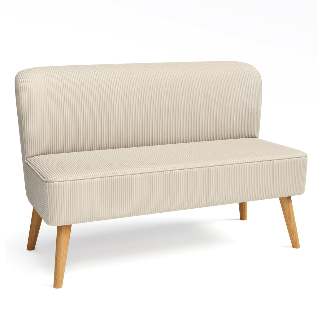 Bealife AR57 2-Sitzer Einzelsofa aus Cord, gepolsterte Sitzbank mit Bodenfreiheit für Wohnzimmer, Arbeitszimmer & Schlafzimmer
