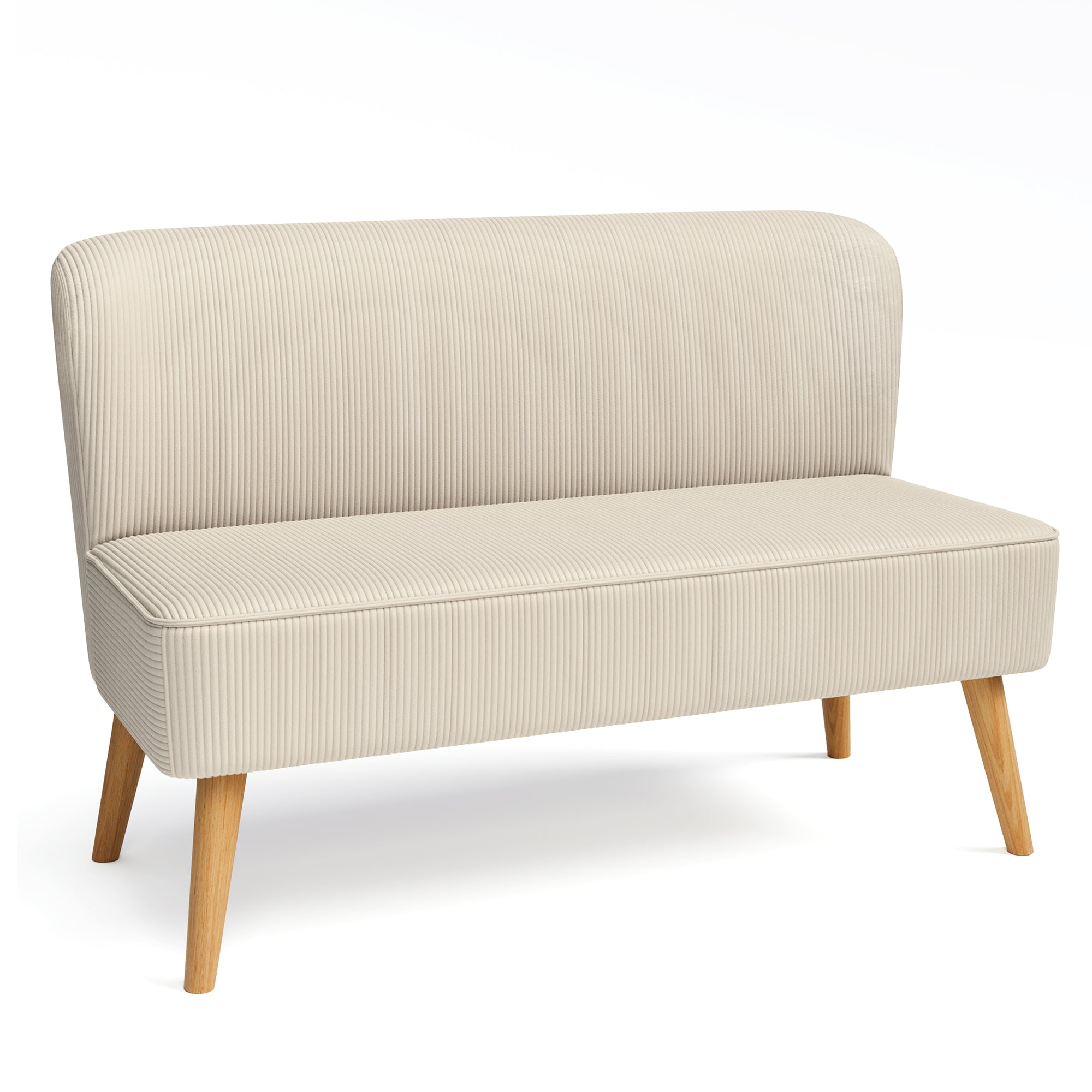 Bealife AR57 2-Sitzer Einzelsofa aus Cord, gepolsterte Sitzbank mit Bodenfreiheit für Wohnzimmer, Arbeitszimmer & Schlafzimmer