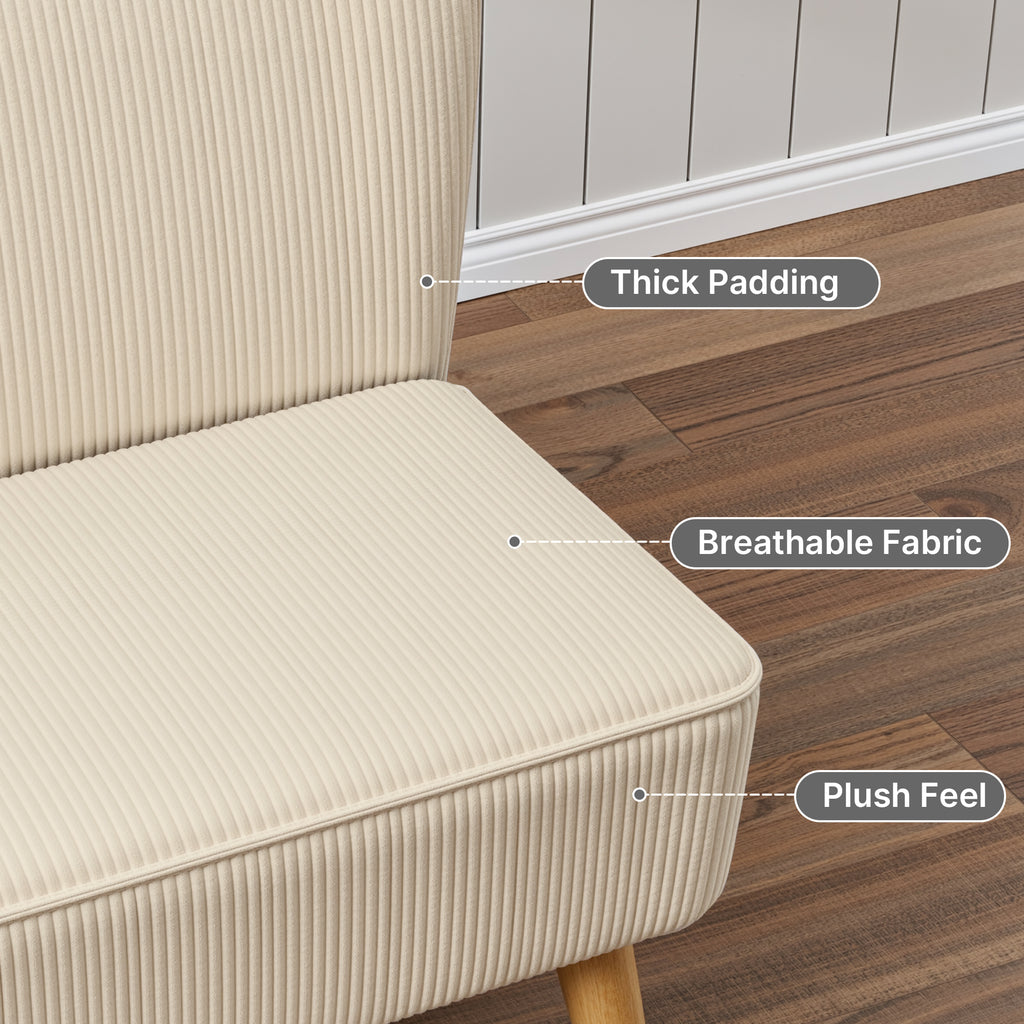 Bealife AR57 2-Sitzer Einzelsofa aus Cord, gepolsterte Sitzbank mit Bodenfreiheit für Wohnzimmer, Arbeitszimmer & Schlafzimmer