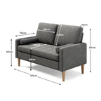 Bealife AR38 2-Sitzer Sofa mit 2 Gepolsterte Rollenkissen, Kleine Couch aus Leinen-Baumwolle for für Wohnzimmer, Arbeitszimmer & Schlafzimmer