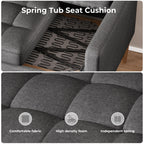 Bealife AR38 2-Sitzer Sofa mit 2 Gepolsterte Rollenkissen, Kleine Couch aus Leinen-Baumwolle for für Wohnzimmer, Arbeitszimmer & Schlafzimmer