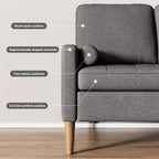Bealife AR38 2-Sitzer Sofa mit 2 Gepolsterte Rollenkissen, Kleine Couch aus Leinen-Baumwolle for für Wohnzimmer, Arbeitszimmer & Schlafzimmer