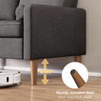 Bealife AR38 2-Sitzer Sofa mit 2 Gepolsterte Rollenkissen, Kleine Couch aus Leinen-Baumwolle for für Wohnzimmer, Arbeitszimmer & Schlafzimmer