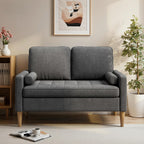 Bealife AR38 2-Sitzer Sofa mit 2 Gepolsterte Rollenkissen, Kleine Couch aus Leinen-Baumwolle for für Wohnzimmer, Arbeitszimmer & Schlafzimmer