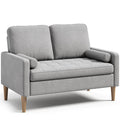 Bealife AR38 2-Sitzer Sofa mit 2 Gepolsterte Rollenkissen, Kleine Couch aus Leinen-Baumwolle for für Wohnzimmer, Arbeitszimmer & Schlafzimmer