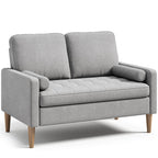 Bealife AR38 2-Sitzer Sofa mit 2 Gepolsterte Rollenkissen, Kleine Couch aus Leinen-Baumwolle for für Wohnzimmer, Arbeitszimmer & Schlafzimmer