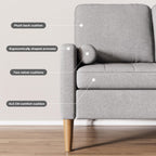 Bealife AR38 2-Sitzer Sofa mit 2 Gepolsterte Rollenkissen, Kleine Couch aus Leinen-Baumwolle for für Wohnzimmer, Arbeitszimmer & Schlafzimmer