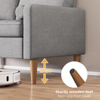 Bealife AR38 2-Sitzer Sofa mit 2 Gepolsterte Rollenkissen, Kleine Couch aus Leinen-Baumwolle for für Wohnzimmer, Arbeitszimmer & Schlafzimmer