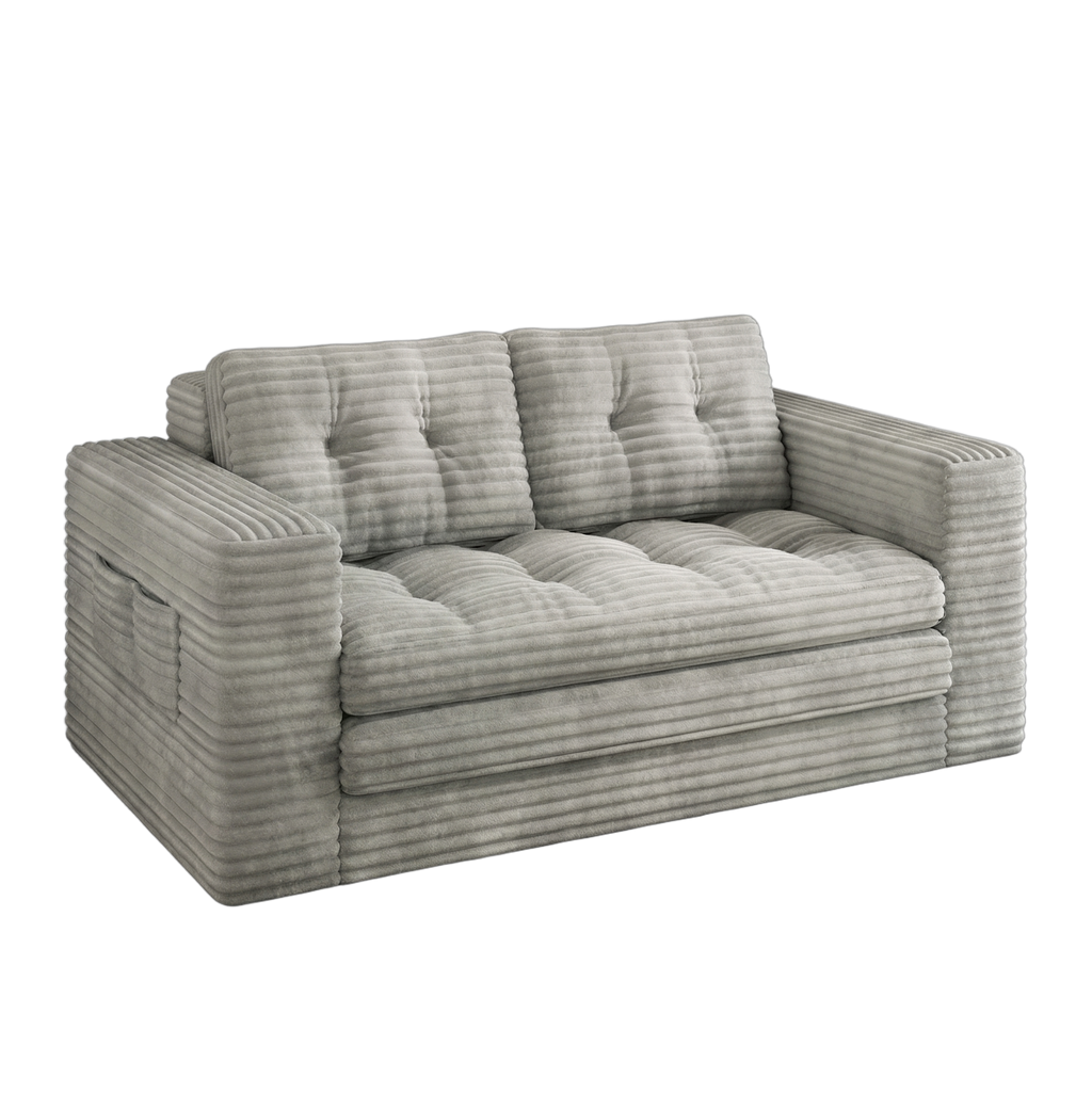 Bealife AR39 Schlafsofas Konvertierbar mit schlaffunktion, Cord Sofa 150cm with Backrest für kleine räume