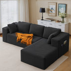 Bealife AR43  Ecksofa mit Recamiere rechts 160×90cm, 4-Sitzer Mordulares Sofa Cord-Bezug