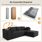 Bealife AR43  Ecksofa mit Recamiere rechts 160×90cm, 4-Sitzer Mordulares Sofa Cord-Bezug