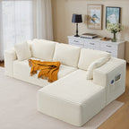 Bealife AR43  Ecksofa mit Recamiere rechts 160×90cm, 4-Sitzer Mordulares Sofa Cord-Bezug
