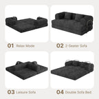 Bealife AR62 Schlafsofa mit Schlaffunktion 160cm Breite, 2-Sitzer Klappsofa Cord-Bezug Für Wohnzimmer & Schlafzimmer