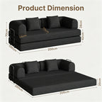 Bealife AR62 Schlafsofa mit Schlaffunktion 200cm Breite, 3-Sitzer Cord Sofa Für Wohnzimmer
