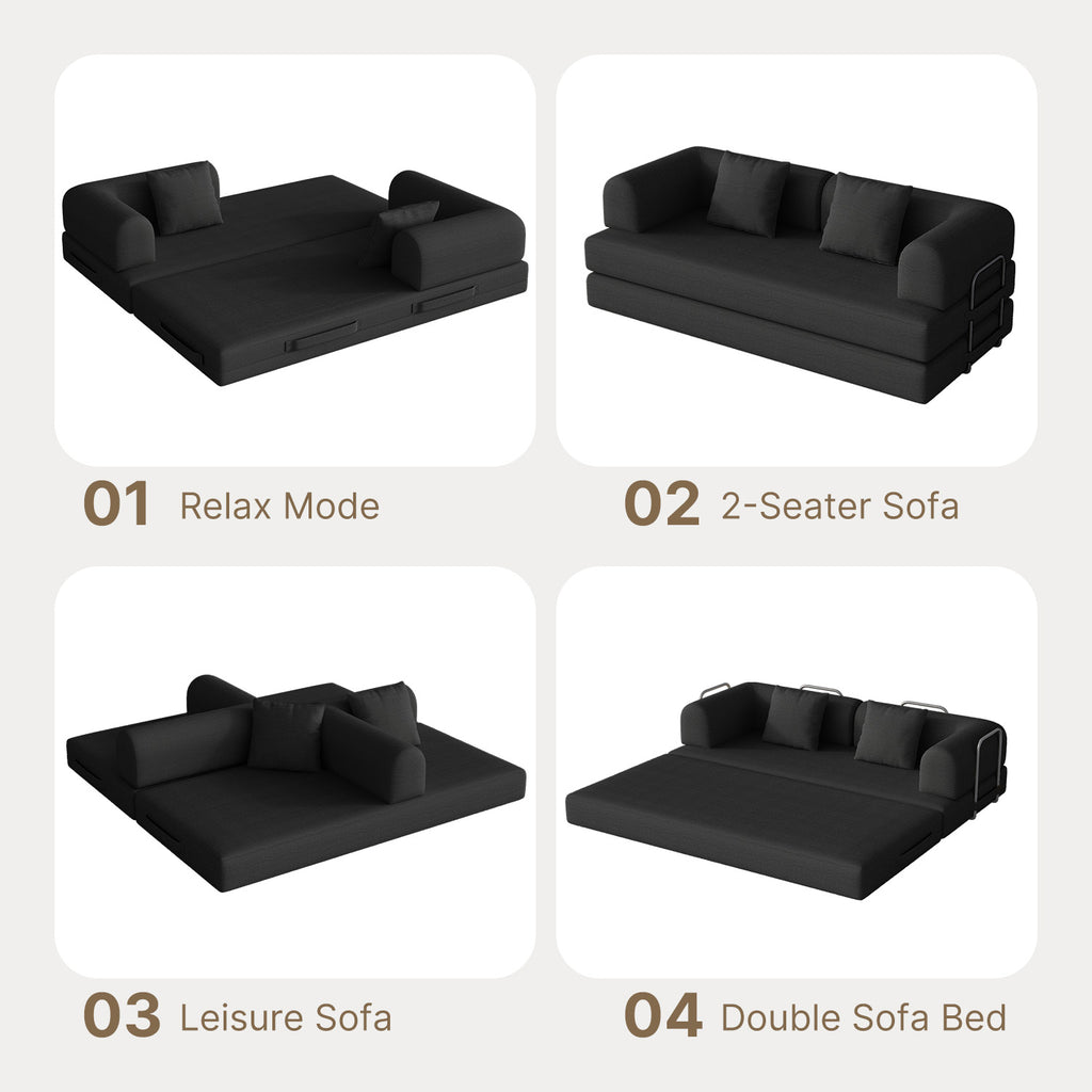 Bealife AR62 Schlafsofa mit Schlaffunktion 200cm Breite, 3-Sitzer Cord Sofa Für Wohnzimmer
