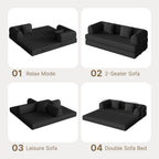 Bealife AR62 Schlafsofa mit Schlaffunktion 200cm Breite, 3-Sitzer Cord Sofa Für Wohnzimmer