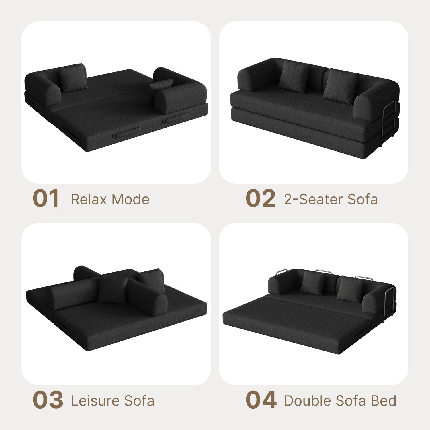 Bealife AR62 Schlafsofa mit Schlaffunktion 200cm Breite, 3-Sitzer Cord Sofa Für Wohnzimmer
