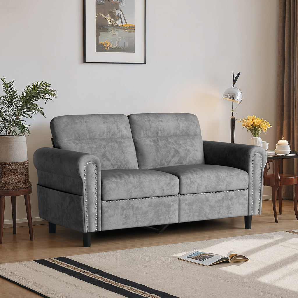 Bealife AR72 2-Sitzer Sofa mit Stauraum, Kompaktes Wildledersofa mit Seitenfach