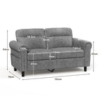 Bealife AR72 2-Sitzer Sofa mit Stauraum, Kompaktes Wildledersofa mit Seitenfach