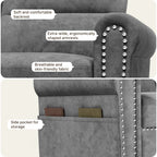 Bealife AR72 2-Sitzer Sofa mit Stauraum, Kompaktes Wildledersofa mit Seitenfach