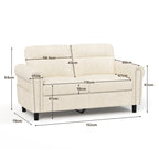 Bealife AR72 2-Sitzer Sofa mit Stauraum, Kompaktes Wildledersofa mit Seitenfach
