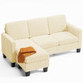 Bealife AR93 Ecksofa mit Recamiere, 4-Sitzer Cord Sofas in L-Form für kleine Wohnzimmer sowie offene Wohnbereiche