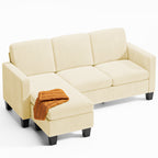 Bealife AR93 Ecksofa mit Recamiere, 4-Sitzer Cord Sofas in L-Form für kleine Wohnzimmer sowie offene Wohnbereiche