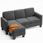 Bealife AR93 Ecksofa mit Recamiere, 4-Sitzer Cord Sofas in L-Form für kleine Wohnzimmer sowie offene Wohnbereiche