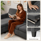 Bealife AR93 Ecksofa mit Recamiere, 4-Sitzer Cord Sofas in L-Form für kleine Wohnzimmer sowie offene Wohnbereiche