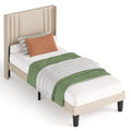 Bealife BF44 Upholstered Einzelbett, Einzelbettrahmen mit Wingback-Kopfteil | 208 x 94 x 122cm