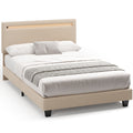 Bealife BF27 Gepolstertes Einzelbett 120x200 cm, Metallbettgestell mit LED-Beleuchtung am Kopfteil