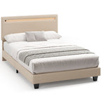 Bealife BF27 Gepolstertes Einzelbett 120x200 cm, Metallbettgestell mit LED-Beleuchtung am Kopfteil