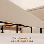 Bealife BF27 Gepolstertes Einzelbett 120x200 cm, Metallbettgestell mit LED-Beleuchtung am Kopfteil