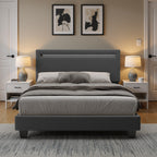Bealife BF27 Gepolstertes Einzelbett 120x200 cm, Metallbettgestell mit LED-Beleuchtung am Kopfteil