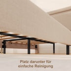 Bealife BF27 Gepolstertes Einzelbett 90x200 cm, Metallbettgestell mit LED-Beleuchtung am Kopfteil