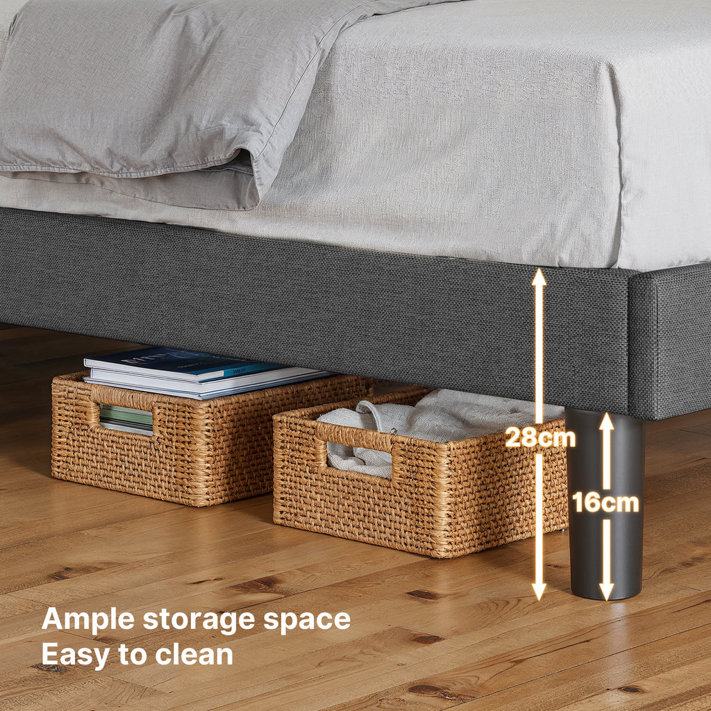 Bealife BF28 Gepolstertes Einzelbett 120x200 cm, Metallbettgestell mit LED-Beleuchtung, Kopfteil-Ablage & integrierter Ladestation