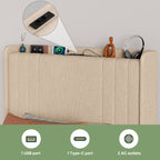 Bealife BF28 Gepolstertes Einzelbett 90x200 cm, Metallbettgestell mit LED-Beleuchtung, Kopfteil-Ablage & integrierter Ladestation
